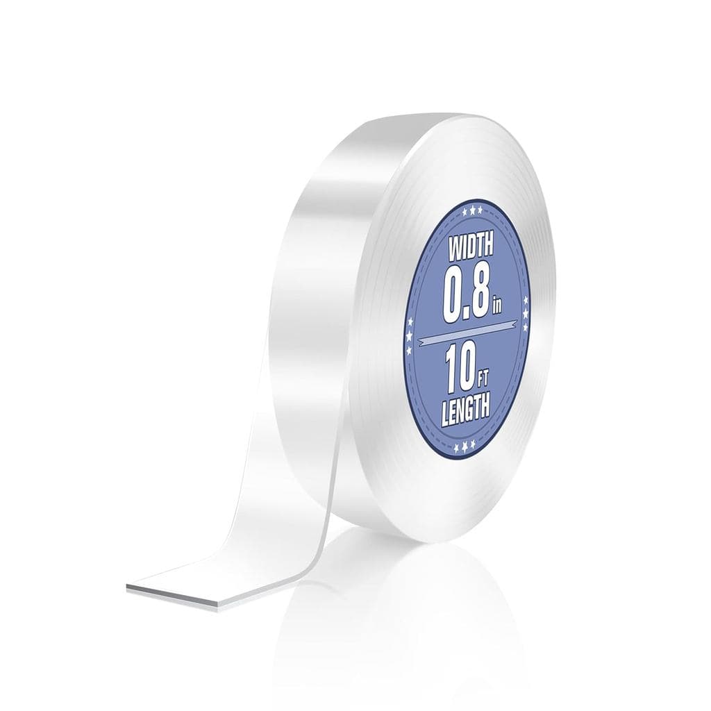 Fita Adesiva Dupla Face de Alta Resistência, Fita Nano Transparente, 0,8'' x 120'', Adesivo de Montagem Dupla Face para