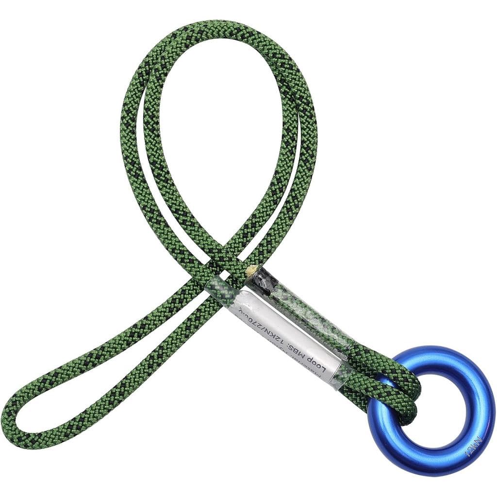 Corda Prusik Pré-Costurada de 6mm com Anéis de Alumínio, 19 Polegadas, Trançado Duplo de Poliéster Aramida, 12kN Antider