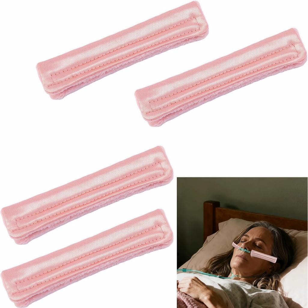 4 Peças de Almofadas de Ouvido de Cetim para Cânula Nasal, Protetores de Ouvido e Protetores Faciais de Tubo de Oxigênio