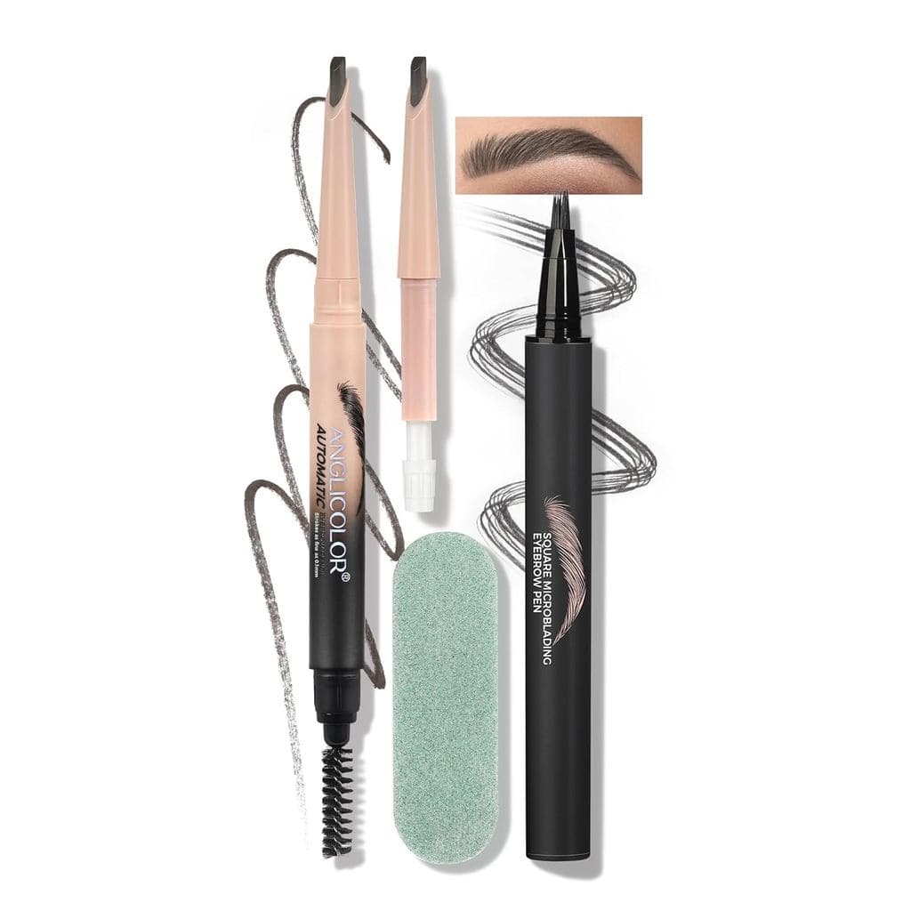 Caneta para Sobrancelhas Anglicolor, Pincel Angulado para Sobrancelhas, Lápis de Sobrancelha para Microblading para Mulh
