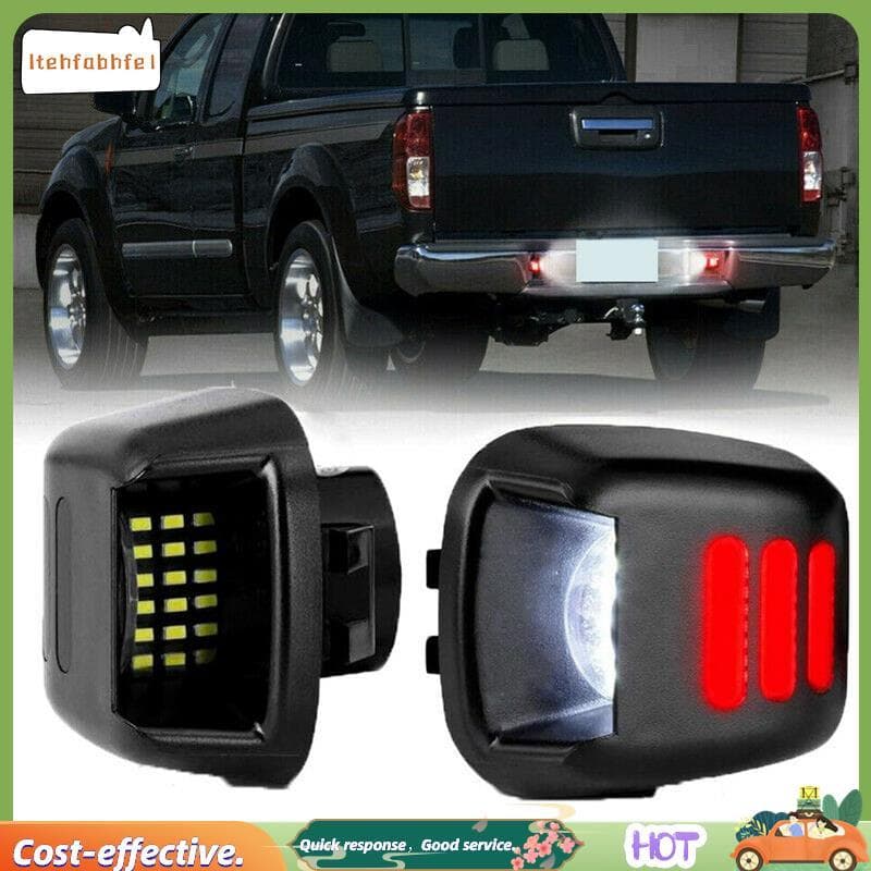 2 Unidades De Tubo Vermelho SMD LED Luz De Placa De Licença Para Navara D40 2005-2016
