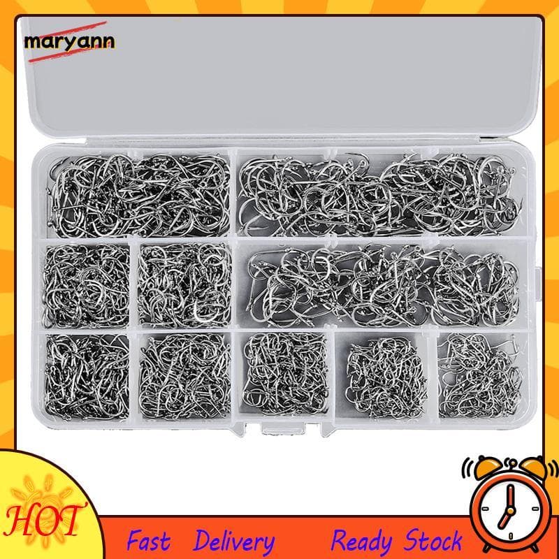 Conjunto De Anzóis Farpados De Aço De Alto Carbono , 1000 Peças , Para Água Salgada , Doce , Equipamento De Pesca