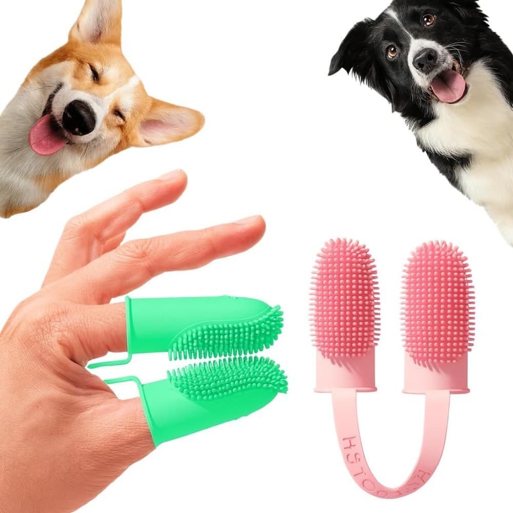 Escova De Dentes Para Animais De Estimação TPR Silicone Dupla Face Cerdas Macias Limpeza Dos Cuidados Orais Adultos Cães