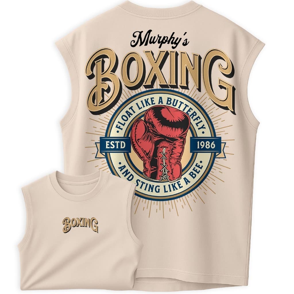 Regata Oversized Camiseta 100% Algodão Boxing Classic Masculina Academia Old School Treino e Luta