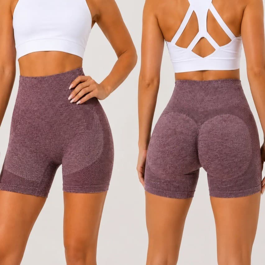 Kit 2 Short Levanta Bumbum Sem Costura Fitness Feminino Academia Conforto Compressão Treino