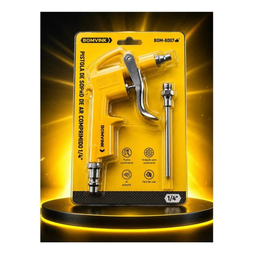 01 Pistola De Ar Em Metal Com 2 Bicos Bomvink 8007
