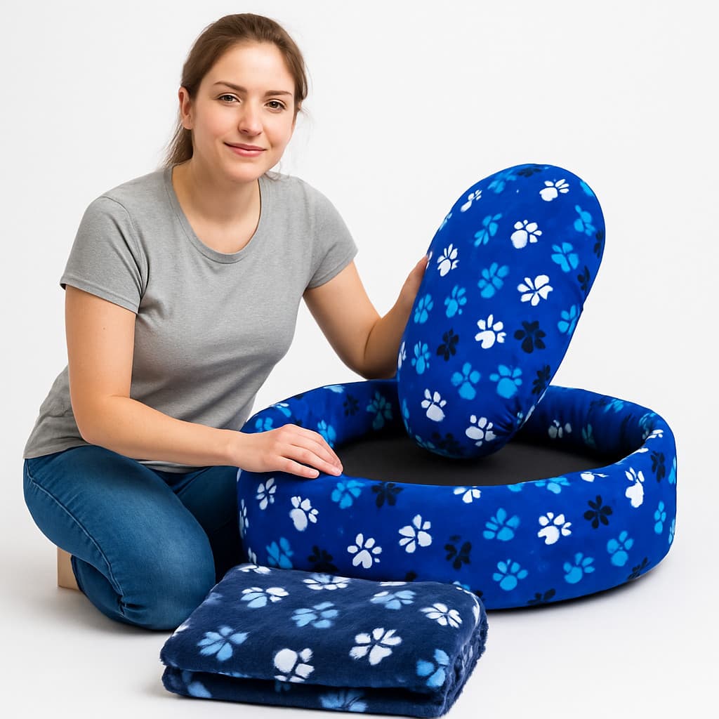 Cama Pet DROPPING Caminha com Almofada e Manta Macho Macia