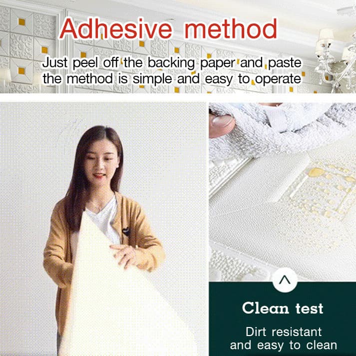 【Impermeável e Prático】Papel de Parede Auto-Adesivo/Decoração de Parede/Para TV e Sala de Estar