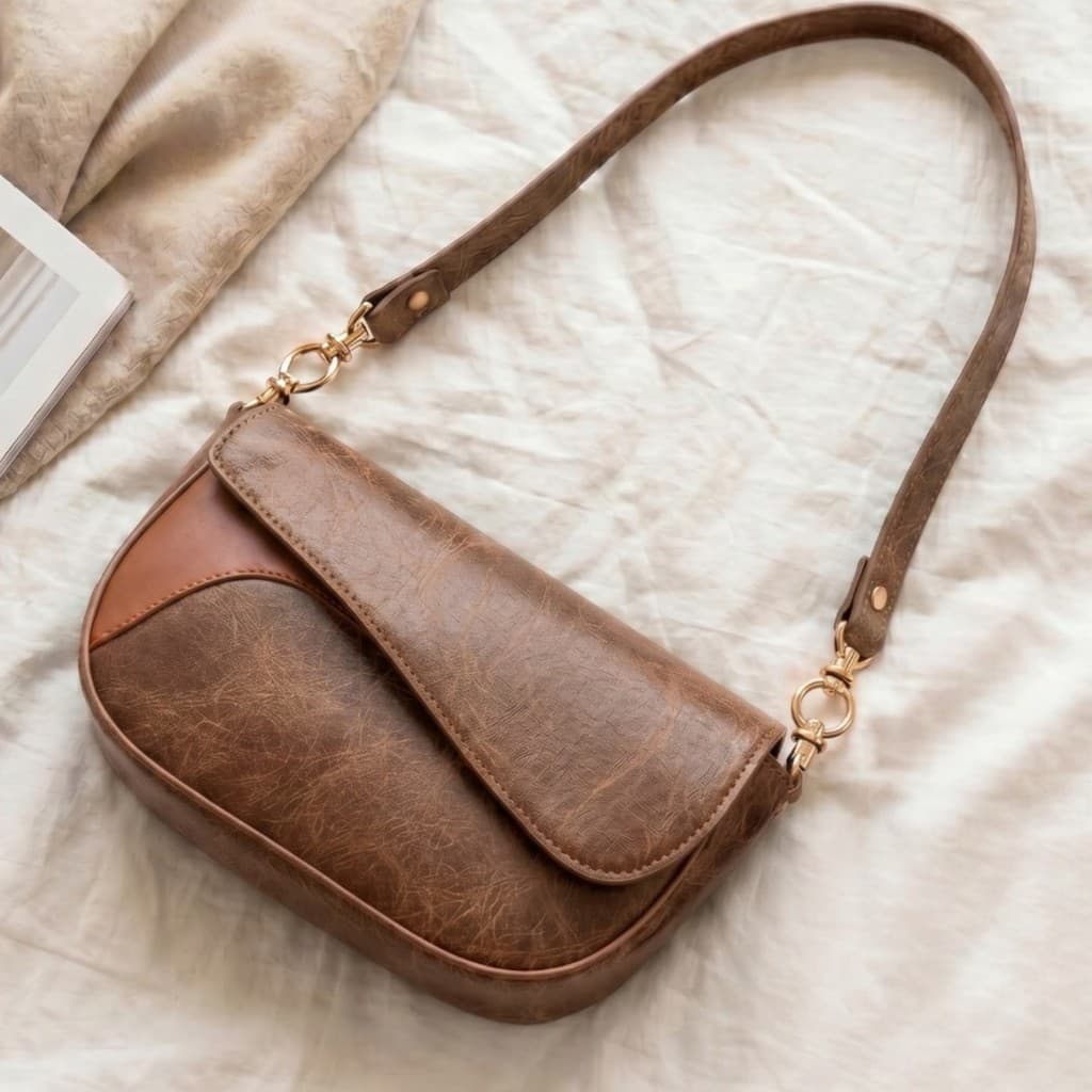 Bolsa Feminina Casual com dsigner moderno Bicolor de Ombro, Bolsa a temporal