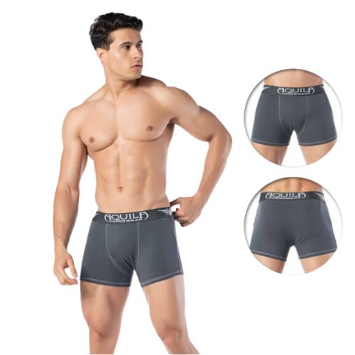 KIT 6 CUECAS BOXER COTTON AQUILA ORIGINAL DIA A DIA CONFORTO