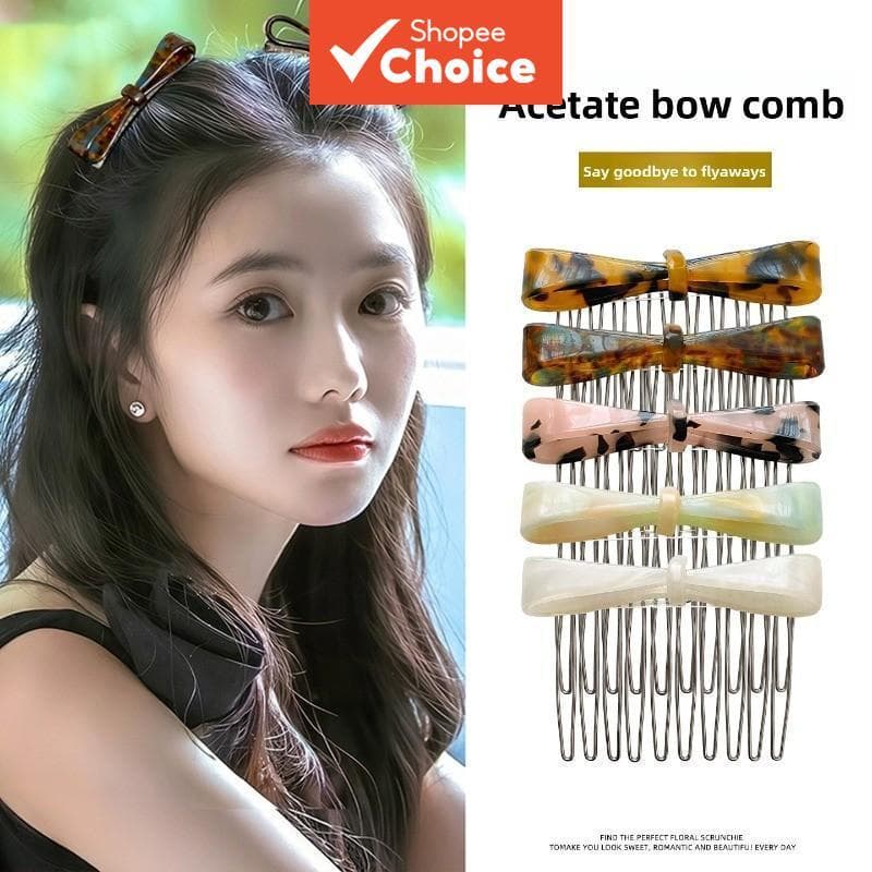 Pente De Cabelo Com Laço Antiderrapante Para Mulheres , Clipe De Testa De Dentes Laterais , Inserção Quebrado Outono Inv