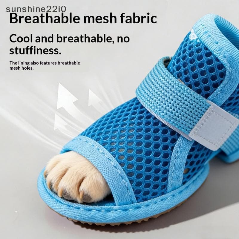SUS Malha Sapatos Para Cães 4 Peças Conjunto Macio Antiderrapante Sola Resfriamento Confortável Elástico Resistente Ao D