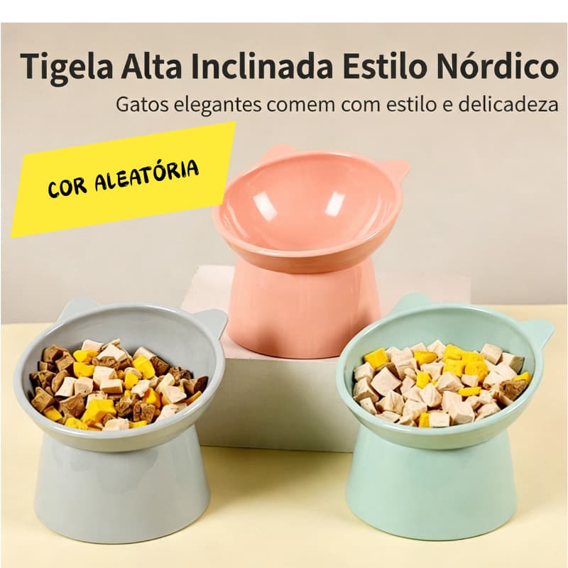 Comedouro Bebedouro Elevado 1 2 ou 3 Unidades Anti Engasgo Pet Gato Cachorro Kit