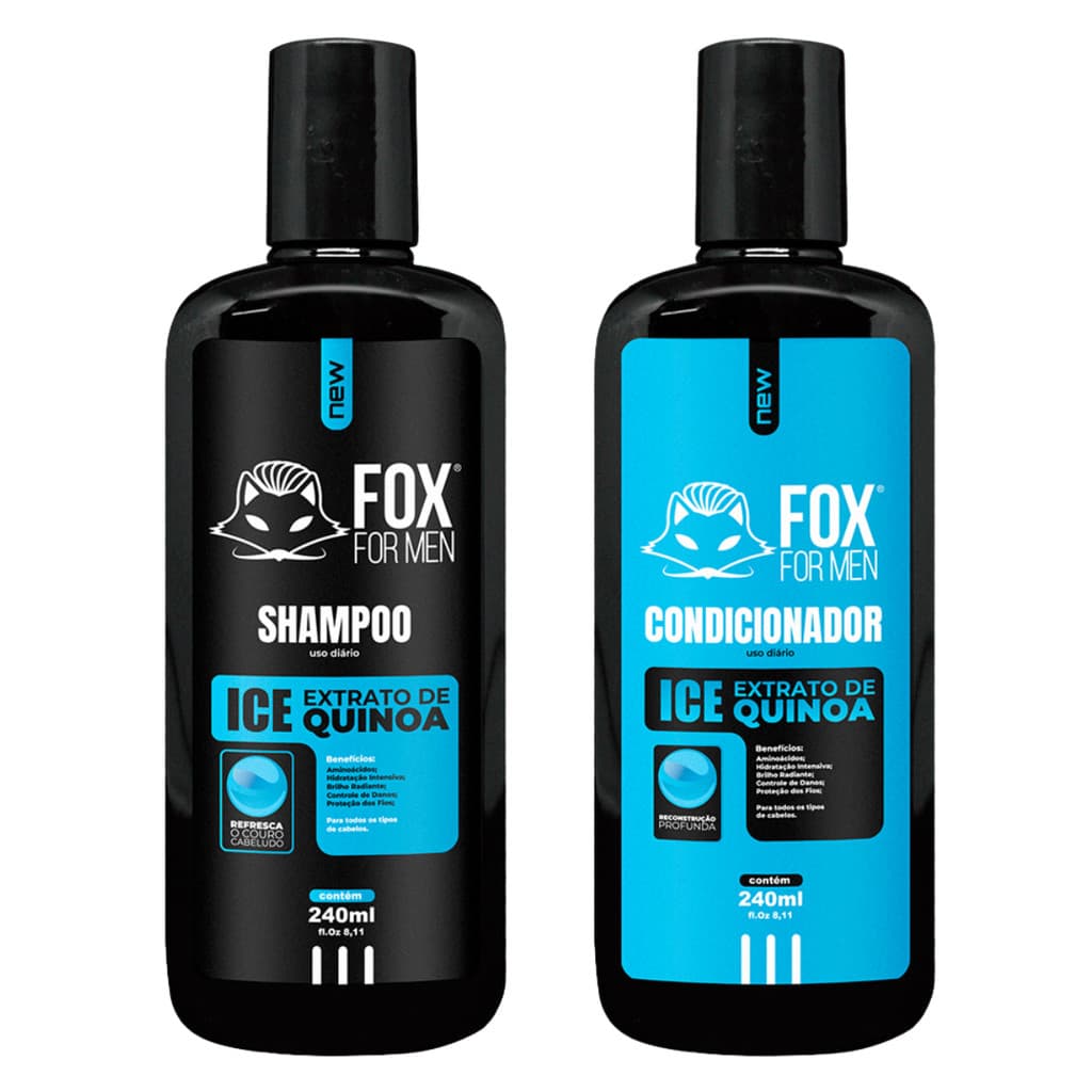 kit Shampoo e condicionador FOX FOR MEN Ice 240ml