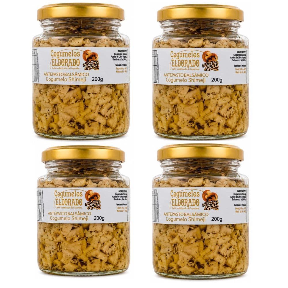 4 Antepasto de Cogumelo Shimeji 200g feito com Azeite Maria da Fé Para Pães Queijos Tábuas de Frios
