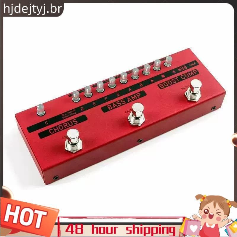 Pedal Multiefeitos Ajustável Para Mini Guitarra Com Efeitos De Compressão De Coro , Amplificador E Reforço Vermelho