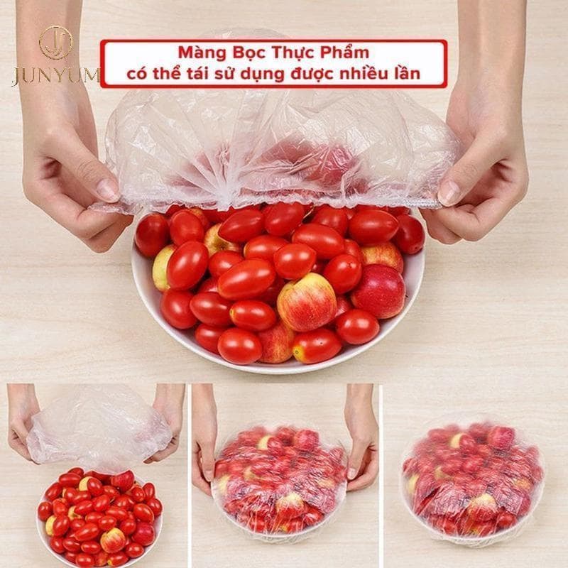 Tampas Elásticas JUNYUM Para Armazenamento De Alimentos 100 Capas Plásticas Frescor Aprimorado E Preservação Na Cozinha