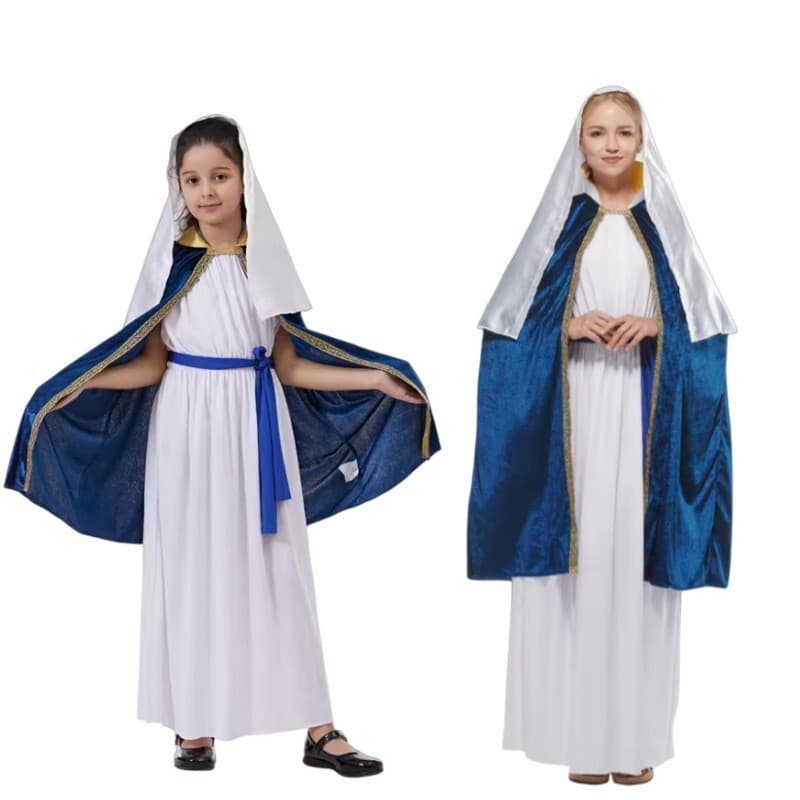 Traje de máscaras de Halloween feminino fantasia de freira missionária