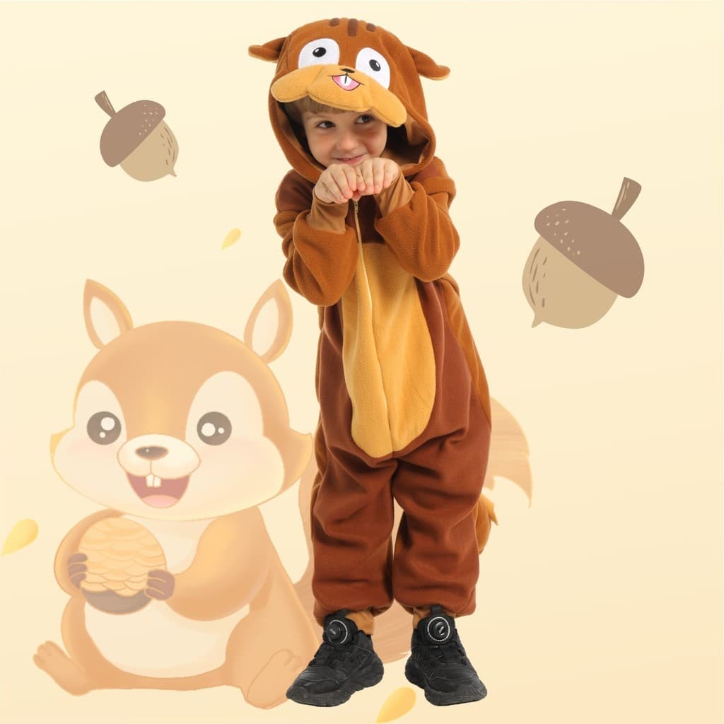 Pijama de esquilo Halloween fantasias infantis fantasias de Cosplay de animais fantasias de pequeno esquilo