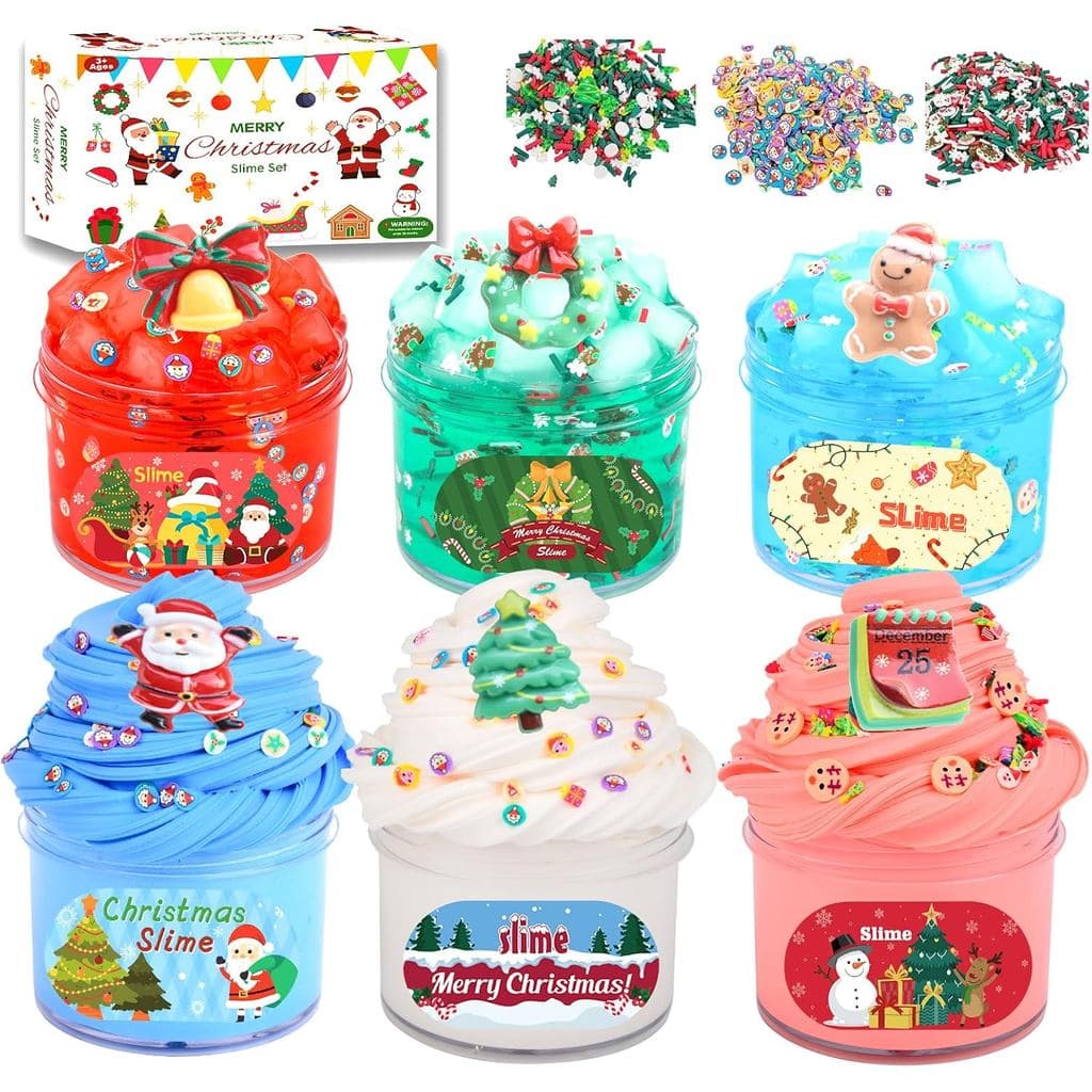Calendários de Advento de Slime de Natal 2025, Conjunto de 6 Brinquedos de Slime de Natal, Lembrancinhas para Festas Esc