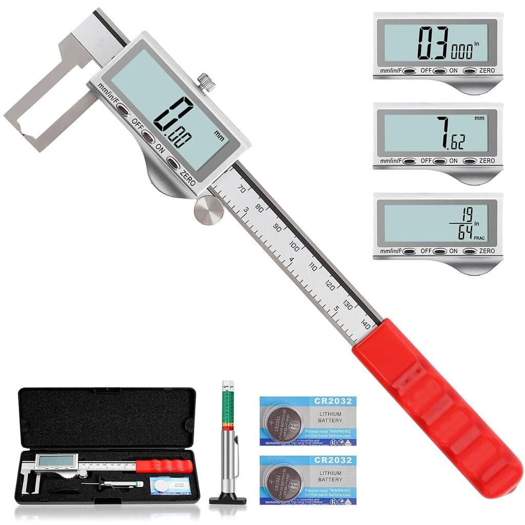 HARDELL Digital Caliper, Disc Brake Rotor Micrometer- F/MM/in, Brake Measuring Tool with Caliper, Large LCD Screen, 6" S