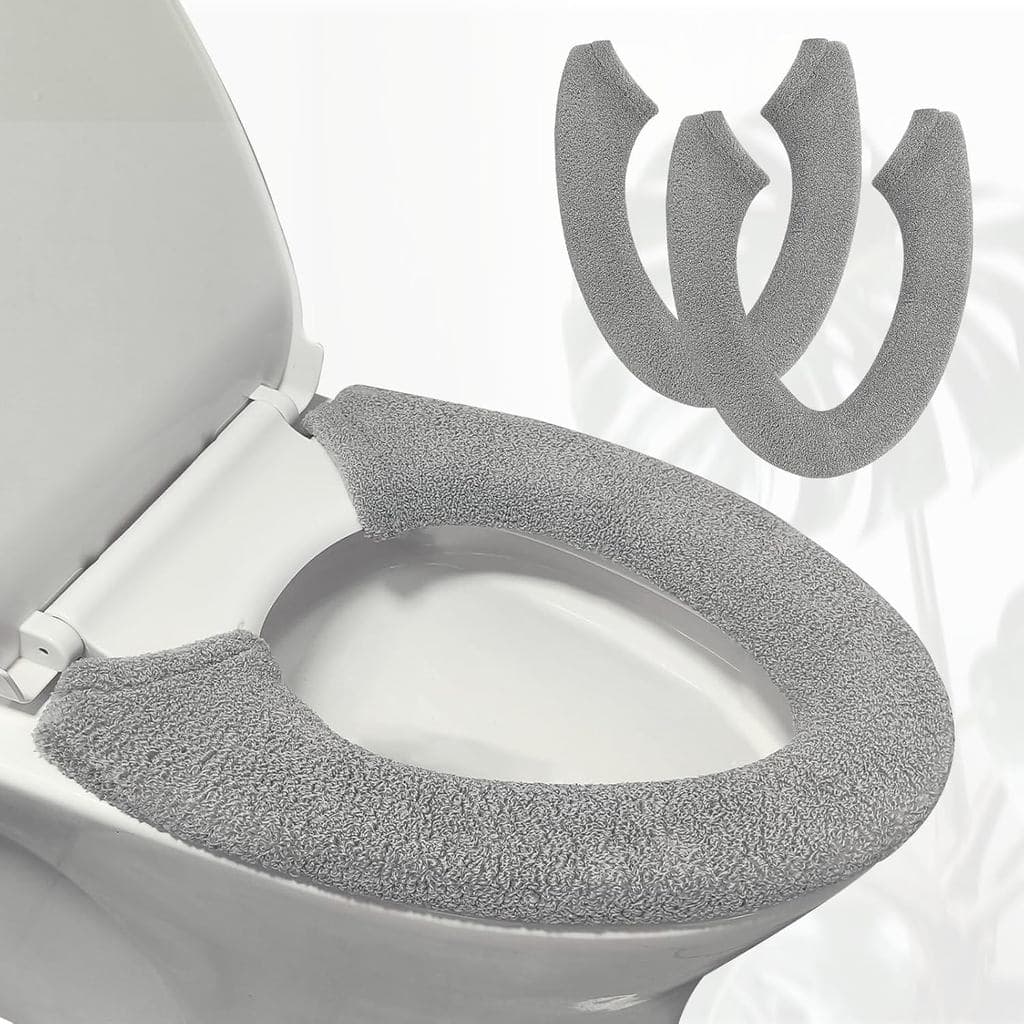 2 Pacotes de Capas para Assento Sanitário, Almofada de Assento Sanitário Mais Espessa, Macia e Quente com Fixadores de P