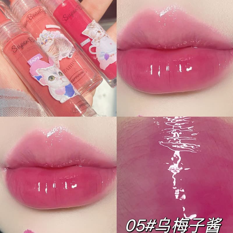 Cosméticos Shantou CAPPUVINI Gloss Labial Cat, Essência Labial, Esmalte Labial, Óleo Labial, Batom Espelhado para Lábios