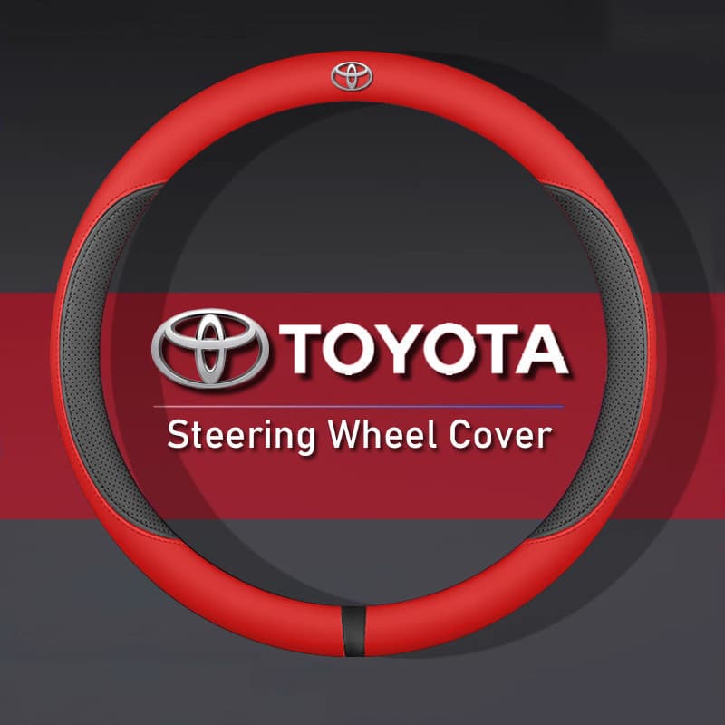 Capa de Volante em Couro Microfibra Vermelha Antiderrapante Confortável para Toyota Camry Corolla Tacoma Hilux Vios