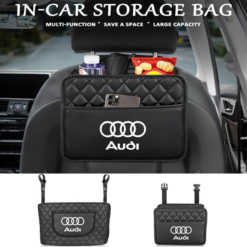 Organizador de Encosto de Banco de Carro, Bolsa de Armazenamento de Peças Internas, Bolsa de Couro para Carro ​ Acessóri