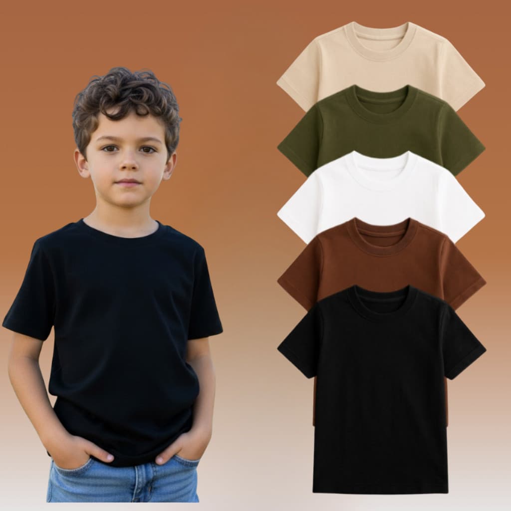 Kit 5 Camisetas Infantil Básicas unissex 100% Algodão – Conforto e estilo para as crianças- envio rapido