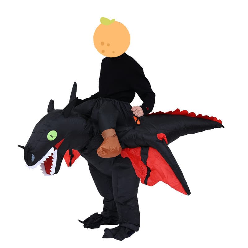 Fantasia de mascote popular: Fantasia de dragão inflável preta