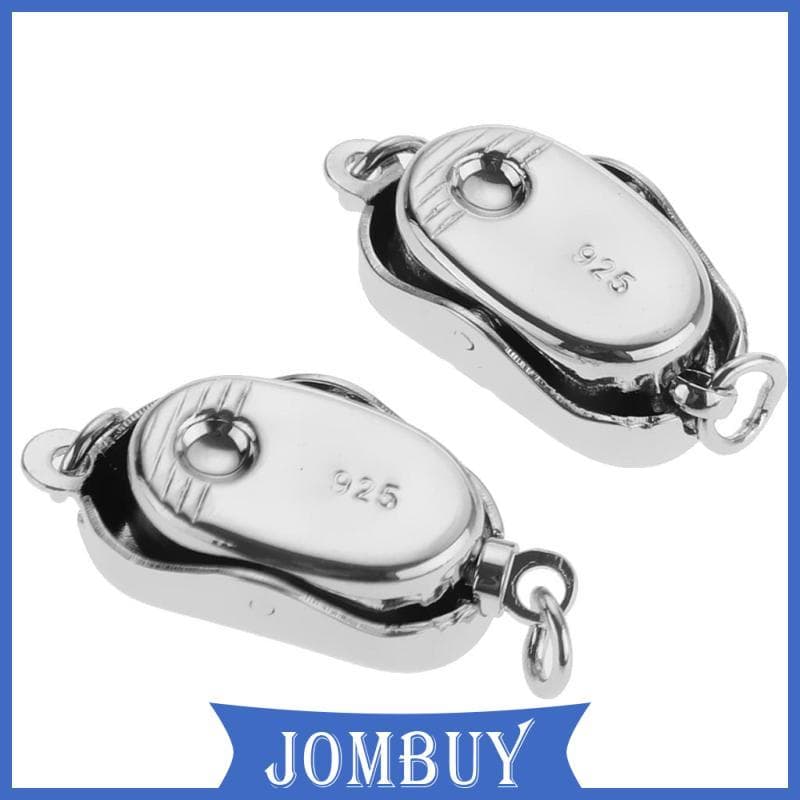 [Jombuy] Prettyia 2 Peças Em Formato De Lingote E Fecho De Barra Prata Esterlina 925 Com DIY