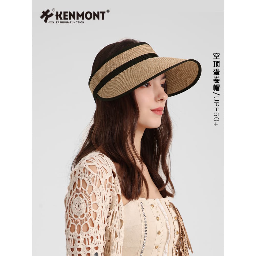 Kenmont Carmont chapéu feminino primavera verão estilo francês oco topo chapéu de palha Anti-ultravioleta chapéu de sol