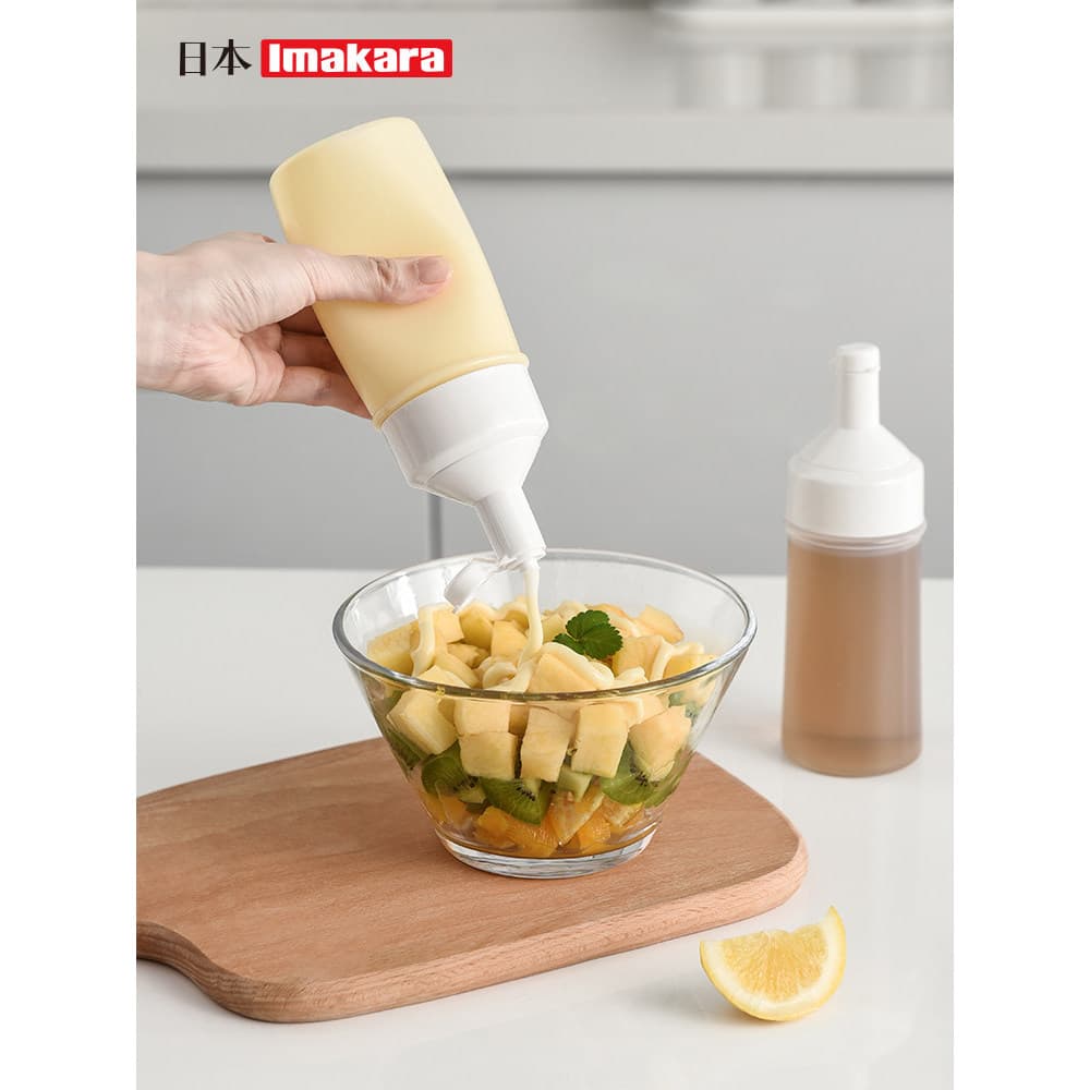 Garrafa de óleo japonesa para uso doméstico, garrafa de molho para salada, cozinha, plástico, mel, Ketchup, conjunto peq