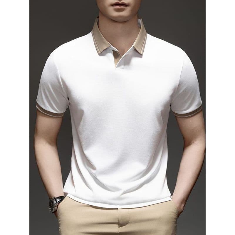 Novas roupas masculinas de golfe moda lapela manga curta camiseta verão roupas de golfe masculino fino-ajuste camisa pol