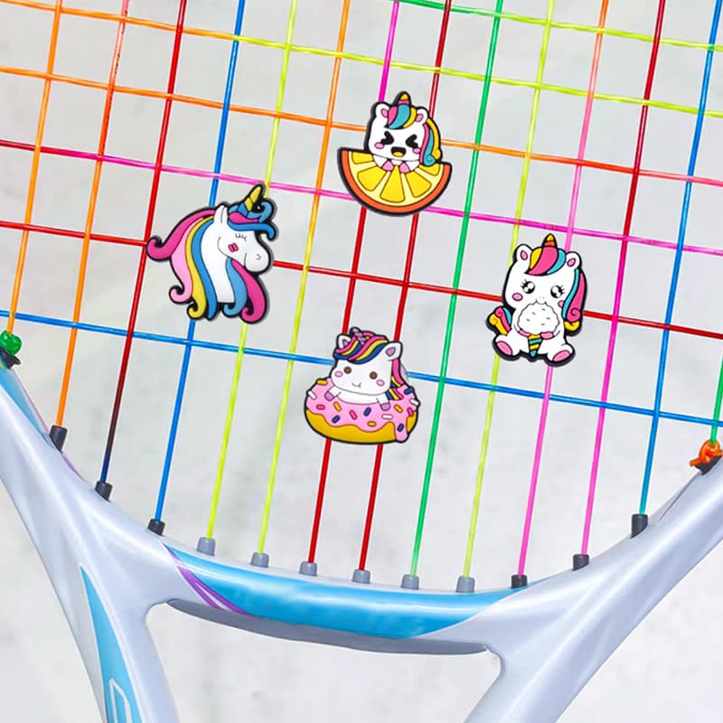 Novo estilo raquete de tênis amortecedor bonito dos desenhos animados unicórnio Net raquete amortecedor amortecimento bo