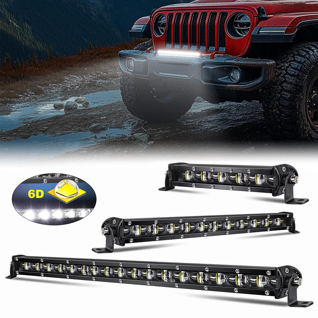 7/13/20 Polegada 6D Fino LED Barra De Luz Feixe Offroad Trabalho À Prova Dwaterproof Água Lâmpada Condução Para SUV Cami