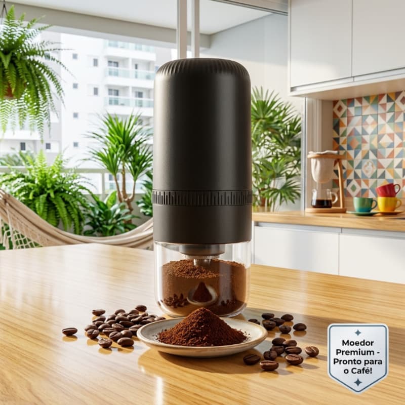 Moedor de Café Elétrico Portátil USB Recarregável Cerâmica Moagem Ajustável Automático 25g