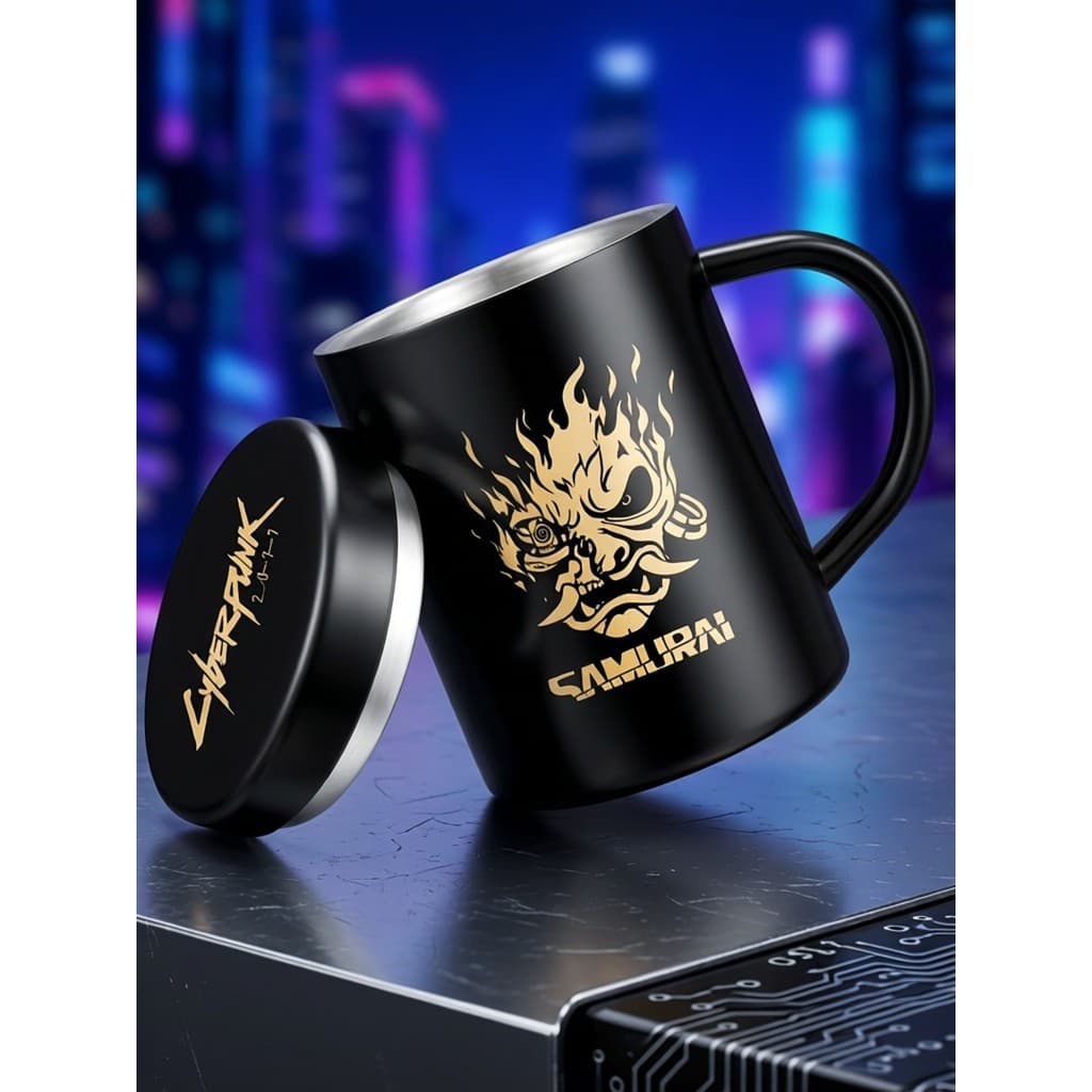 Cyberpunk 2077 caneca de aço inoxidável artes marciais banda jogo mercadoria copo água xícara chá xícara café