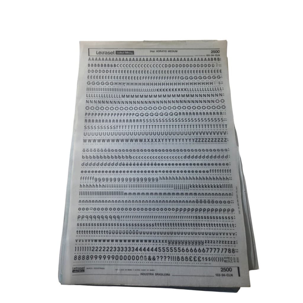 Letraset 25 X 38 cm Letras Adesivas Ref. 2500 Altura 5.8 mm
