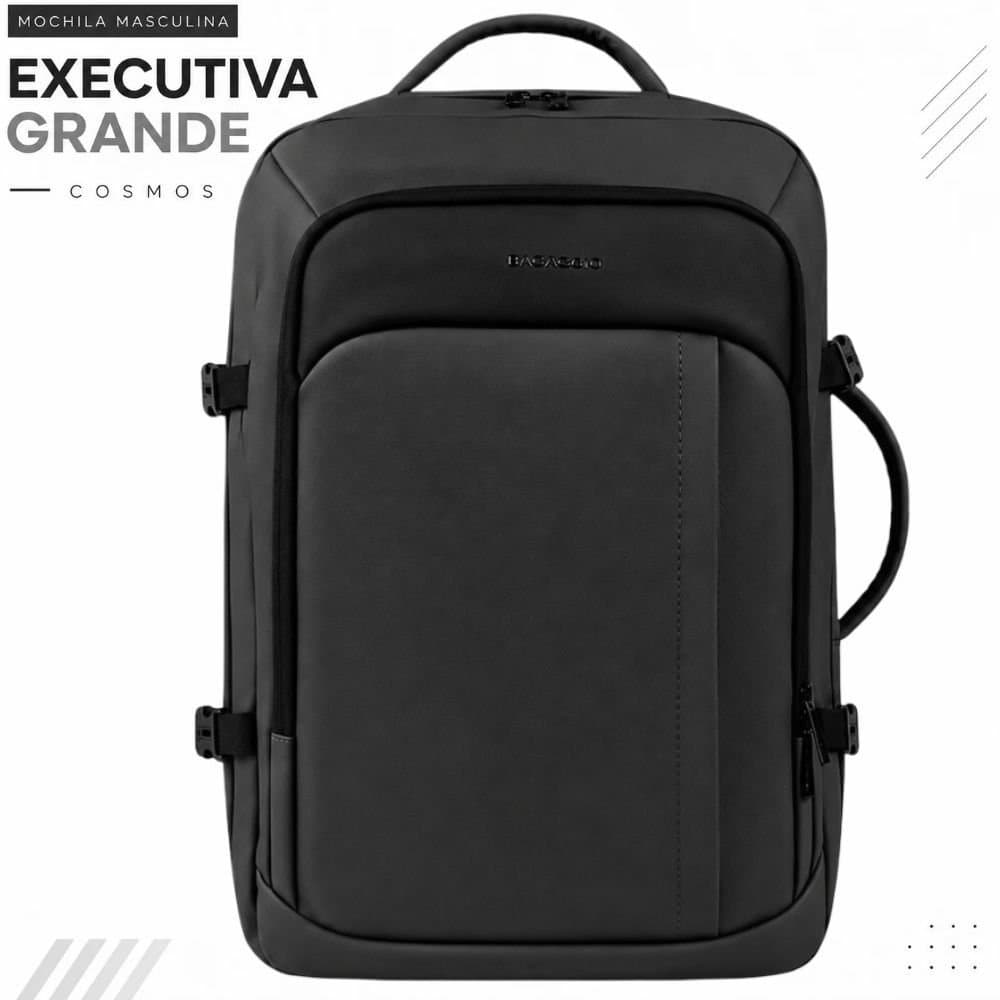 Mochila Masculina Executiva Grande Cosmos Preto Bagaggio