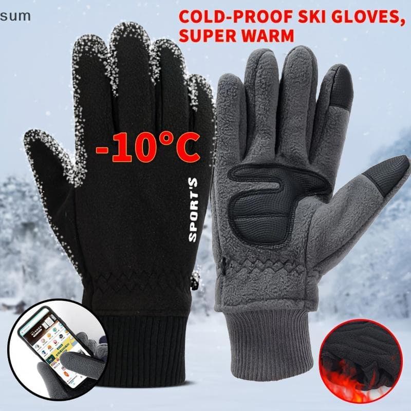 [sum] Luvas De Esqui De Inverno Masculinas , Térmicas De Lã Polar , Vento Frio , À Prova D'água , Tela Sensível Ao Toque