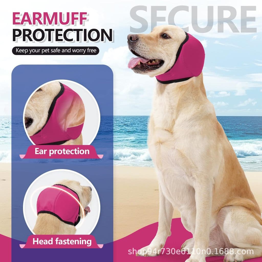 Capacete calmante para cães, protetores de orelha Anti-susto à prova d'água para natação, redução de ruído, isolamento a