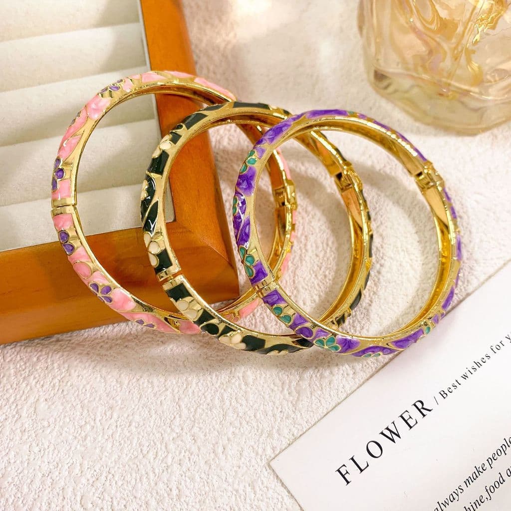 [Estoque pronto] Pulseira Cloisonne Pulseira Chinesa Retro Luz Luxo Esmalte Colorido Estilo Chinês Acessórios All-Match