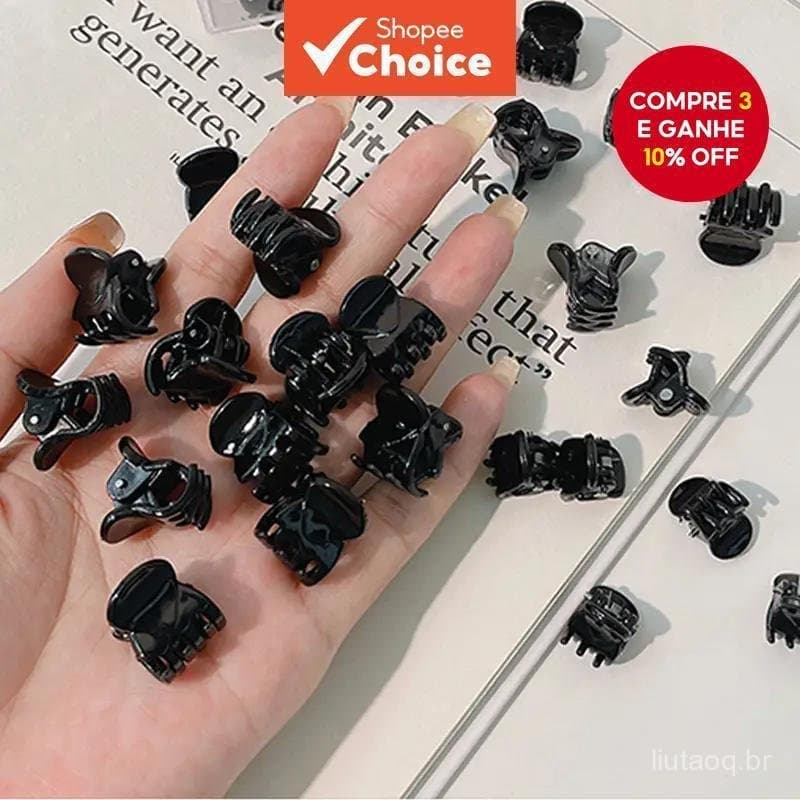10 Pçs Forte Aperto Mini Grampos De Garra De Cabelo Preto Multifuncional Penteado Para Pães Rabos De Cavalo Segurar Segu