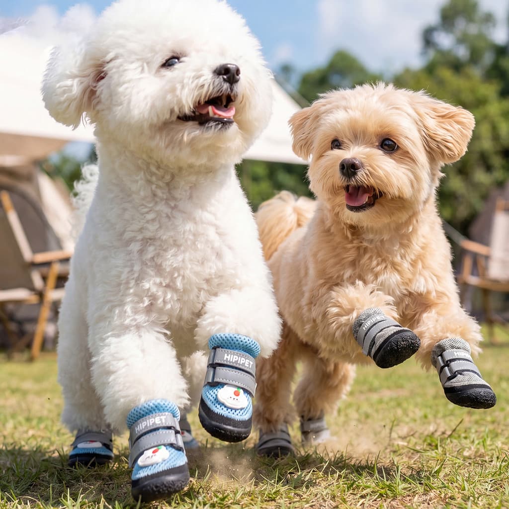 Sapatos para cães pequenos, carrinho nublado, borracha, sola macia, sapatos ao ar livre, sola dura, resistente à sujeira