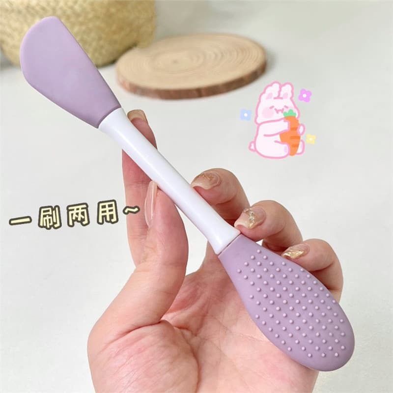 Escova de lavagem facial de duas cabeças de Silicone, escova de máscara de dupla utilização, escova de limpeza, aplicaçã