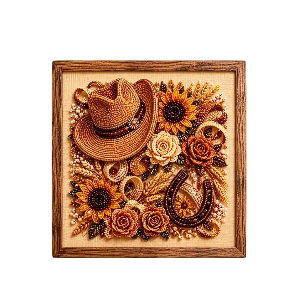 Estilo ocidental charme pérola diamante arte DIY conjunto palma chapéu de palha girassol fácil feito de alta qualidade