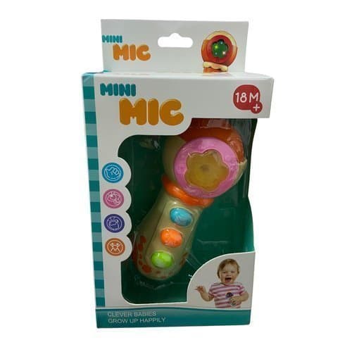 Microfone Musical Infantil Portátil Brinquedo Cantoria Luzes Sons Crianças