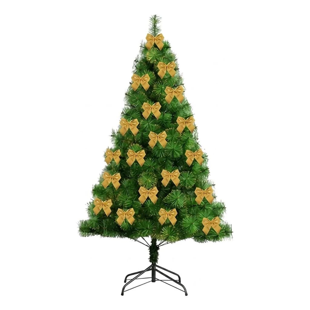 Árvore De Natal Pinheiro Nevado 1,20m + 24 Lacos Decorativos